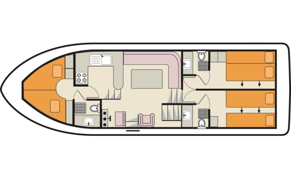 Hausboot Crusader Grundriss