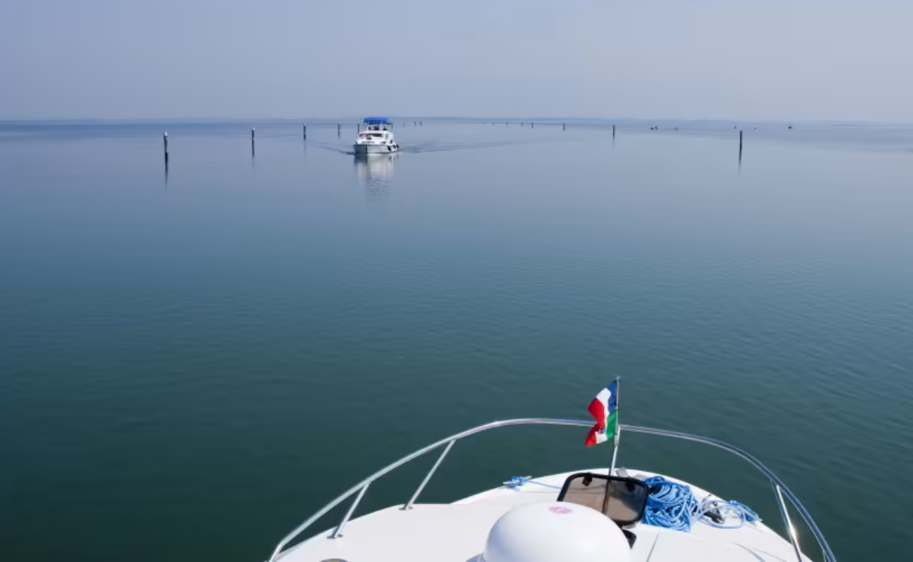Hausboot Italien Leboat Blick vom Hausboot auf den Markusplatz
